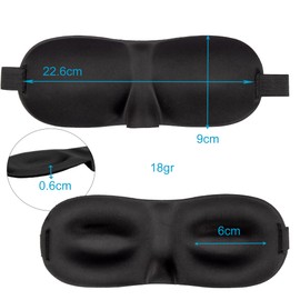 INTIRILIFE Eye Mask in Black, 26 x 9 x 2 cm, Ergonomically Preformed Unisex Sleeping Mask for Restful Sleep, Perfect Fit on the Nose and More Space for Eyes and Eyelashes