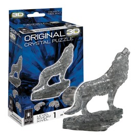 BePuzzled, Wolf Black, Original 3D Crystal Puzzle, Perfect for Puzzlers Ages 12 and Up, Challenging to Complete and Beautiful to Display, Collect Them All