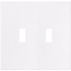 EATON PJS2W Arrow Hart Pjs2 Mid Size Screw Less Wall Plate, 2 Gang, 4-7/8 In L X 4.56 In W X 0.08 In T, White