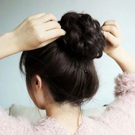 Hair up 3 wave chocolate wig brown tripe band (WFHBQ5E) / 머리 올림 3개 웨이브 초코 가발 브라운 곱창밴드 (WFHBQ5E)