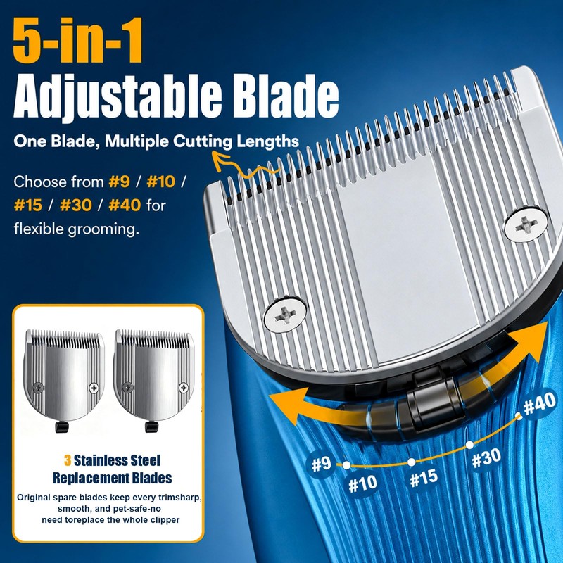 Professional Dog Grooming Clippers, Cordless Pet Hair Clipper