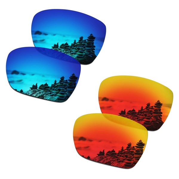 SmartVLT Men's Ice Blue&Fire Red Replacement Lenses for Oakley Catalyst