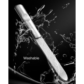 Nail File Set - 2 PCS Professional Metal Nail Files, Stainless Steel Nail File for Fingernails Toenails, Double-Sided Nail File with Coarse and Fine Manicure Pedicure Tools