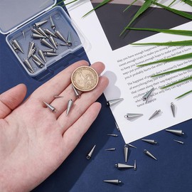 UNICRAFTALE 48 Pieces 4 Sizes Cone Pendant Stainless Steel Spike Charms Punk Style Spike Pendant Dangle Charm for DIY Necklaces Earrings Bracelets Jewellery Making