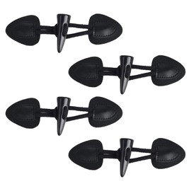 vesaneae 4 Pair Leather Horn Coat Buttons, Vintage Pu Leather Sew-On Toggles Closure with Resin Horn Buttons, Replacement Sewing Accessories for Windbreaker Clothing Jacket Capes Sweaters Knitwear Woolen Coat