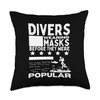 Scuba Diving Mask Pun Funny Scuba Diver Throw Pillow