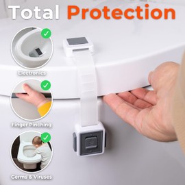 2-Pack Toilet Locks Baby Proof - Toilet Seat Locks for Toddlers with Adhesive - Toilet Latches Child Safety - No Tools Required