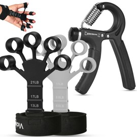 Vicloon Hand Grip Strengthener Forearm Workout Kit,10-50kg Hand Grip Strengthener,6.6-21Lbs Adjustable Finger Strengthener,Forearm Strengthener,Perfect for Musicians Athletes and Hand Injury Recovery