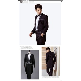 Tfshinonome Men's Tuxedo Suit, Set of 4, Court Clothing Jacket, Tailwear, Black, Stage Costume, Theatrical Opera, Voice Music, Looks Luxurious, Duke Outerwear, Coat, Jacket, Theatre, Looks Luxurious,