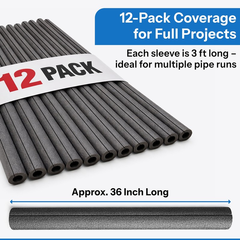 Foam King Insulating Foam Pipe Covers - 12 Pack Choose