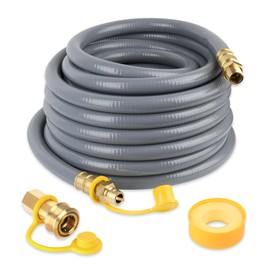 Larrik 3/4 Natural Gas Hose for Generator 24FT, Natural Gas Line with Brass Quick Connect Fittings for NG Appliance, Use for Generator, Grill, Heater Connector, CSA Outdoors Use