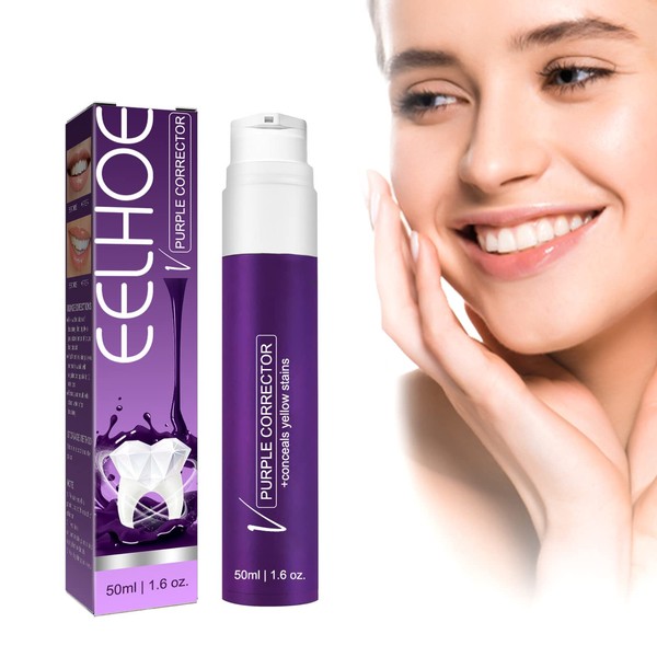 Toothpaste for Natural Teeth Whitening, Purple Teeth Whitening Toothpaste, Teeth