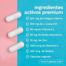 Multivitamínico 7 en 1 - Vitaminas para Mujer y Hombre para Nutrir la Piel y el Cabello Desde Dentro - Colageno Marino, Acido Hialuronico, Vitamina C,
