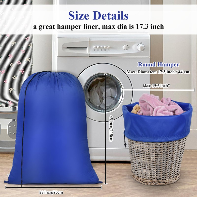 OTraki 28x45 inch Extra Large Laundry Bag 2 Pack Drawstring