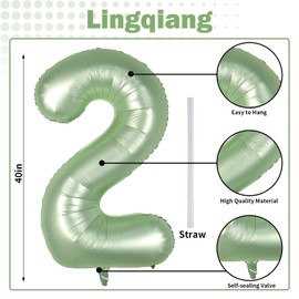 Sage Green 21st Birthday Balloons for Her, 40 Inch Olive Green Foil Number 21 Balloons for Boys Girls, Green Birthday Party Balloons Numbers 2 and 1 for Women Men 12th 21st Anniversary Decorations