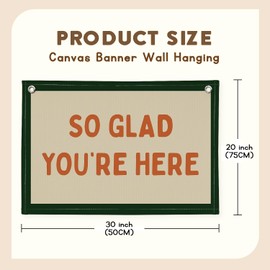 XYDEG Vintage Welcome Sign for Classroom,Welcome Sign for Front Door, So Glad You're Here Linen Canvas Banner, Teacher Must Haves Wall Hanging,Back To School Preschool Decor,20x30