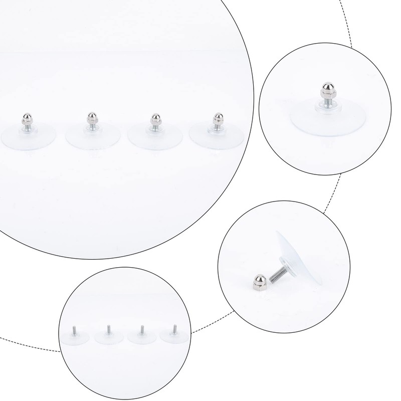 GORGECRAFT 12 Pieces License Plate Suction Cup Hooks Clear 52mm