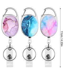 Wisebom Retractable Badge Holder, 3 Pack Retractable Key Chain Clips, Retractable Key Fob, Ski ID, ID Card Holder, Retractable Reel for Key Chain, multicoloured