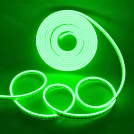 DOSYU Tira Neón LED 3528 de 5 Metros, Flexible, Recortable, Impermeable IP65, Ideal para Decoración Interior y Exterior (solo neon, Verde)