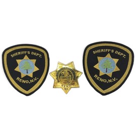 OEM Reno 911 Deputy Sheriff Star Badge + Dept Shoulder Patch 2 Central Comedy Police