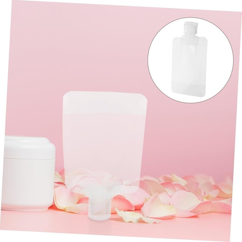 Tiosen 5Pcs Travel Size Refillable Squeeze Pouches, 30ml Clear Toiletry