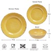 ZAROCRUS 12-Piece Rustic Melamine Dinnerware Set With Dinner Plate, Salad
