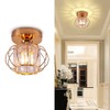Mini Crystal Chandelier Flush Mount Crystal Ceiling Lighting Iron Cage