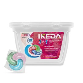 Laundry Detergent Pods Powerful Cleaner 30 count Clothes Cleaning Detergent for Both Hand And Machine Washing (FLOWER)