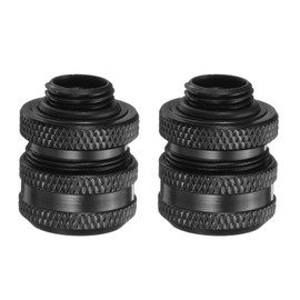 sourcing map 2pcs Water Cooling Adapter G1/4" Thread to 14mm OD Hard Tubing Compression Fitting Copper Extender Fitting with Tighten O-Ring for Computer PC Water Cooling System, Black