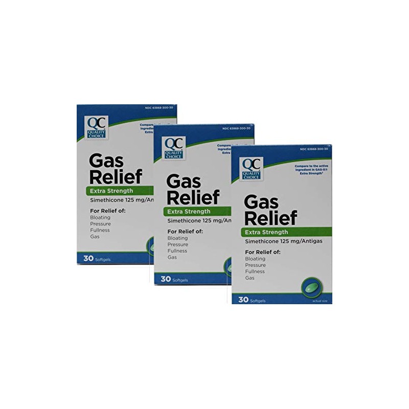 Quality Choice Gas Relief Extra Strength Simethicone 125 mg 30
