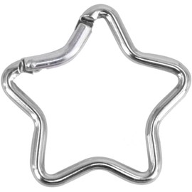 Star Carabiner, Star Shaped Climbing Buckle, Aluminum Alloy Heavy Duty Keyring Hook for Camping Fishing Hiking Traveling Aluminum Key Chain Clip Accessories (Silver)