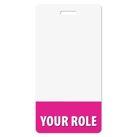 Custom Bright Pink Badge Buddy (Vertical) - Double Sided Backer Card - Durable and Water Resistant Great for Security, Trade Show, Visitor, Work Badge