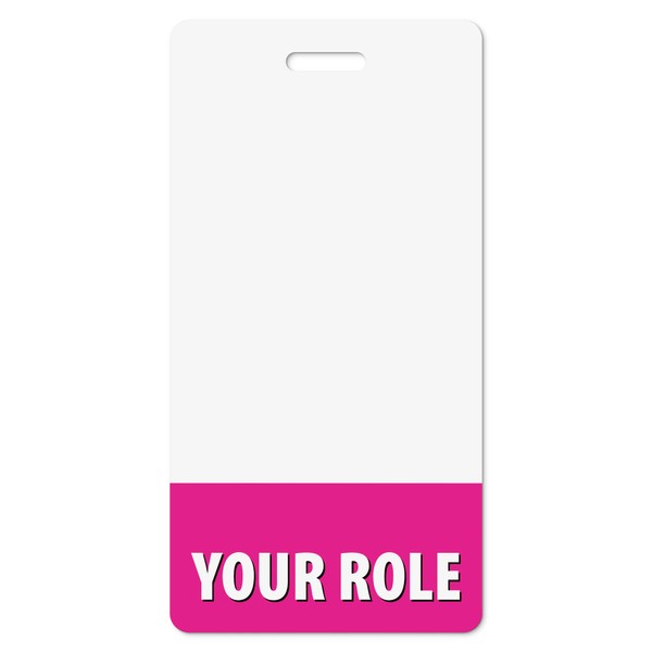 Custom Bright Pink Badge Buddy (Vertical) - Double Sided Backer
