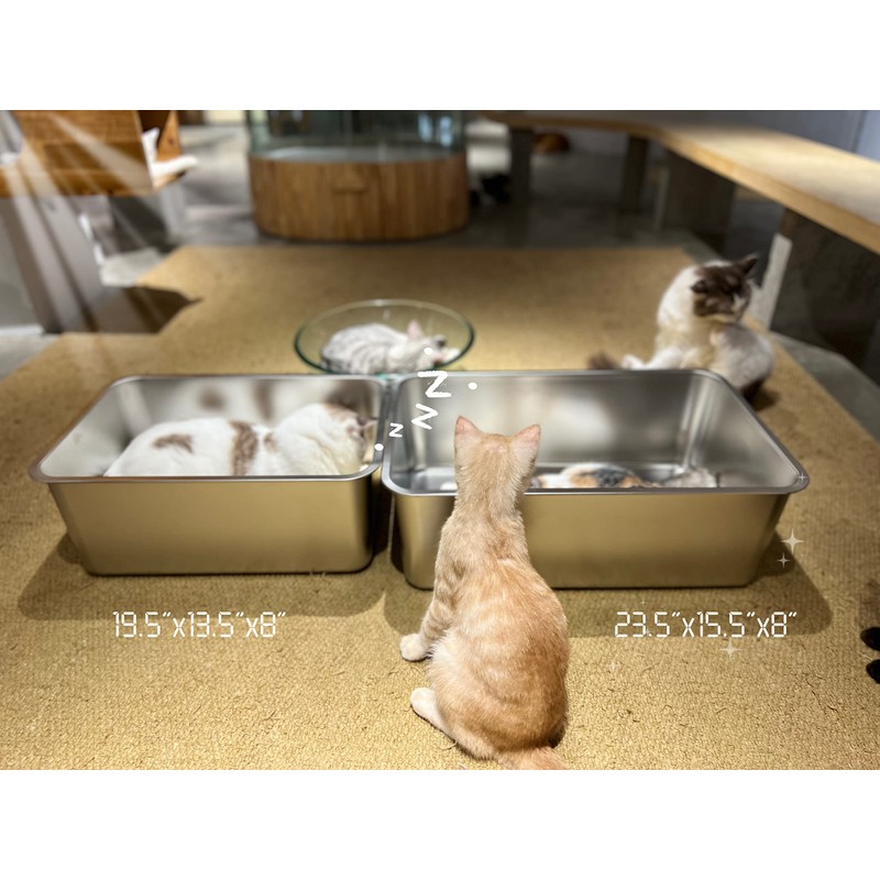 IKITCHEN Stainless Steel Cat Litter Box, Large Metal Litter Box