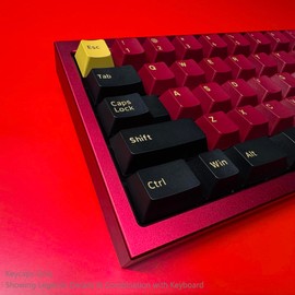 Red SAMURAI Keycaps Set, Mechanical Keyboard Keycaps, 136 Keys for Mechanical Keyboard, Double Shot ABS&PBT Material, Black, Red, Yellow Keycap Set, Replaceable Keycaps for Cherry MX Switches Keyboard
