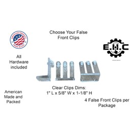 False Front Clips/Clear or White Mount Your Fake Drawers and Fake Cabinet Fronts to Frames. (Choose Your False Front Clips) 4 Clips per Pack with All Hardware Included by E.H.C. (Clear)