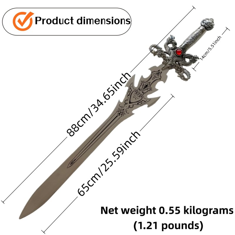 ShangYaSM 680 Silver wall Mounted Fantasy Decorative Sword with Display