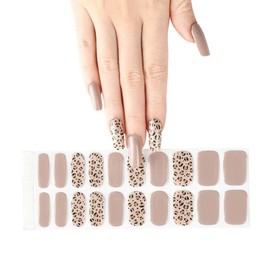 NKA Semi Cured Gel Nail Strips, 20 Gel Nail Wraps Strip, UV Lamp curing Nail Stickers-SAFARI SAND