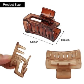 FAMEZA 12 PCS Hair Claw Clips, Small Hair Clips for Women Girls, Mini Square Claw Clips,transparent claw, Rectangle Tiny Hair Jaw Clips, Non-slip Banana Clips Barrettes for Thin/Medium Hair(12 color)