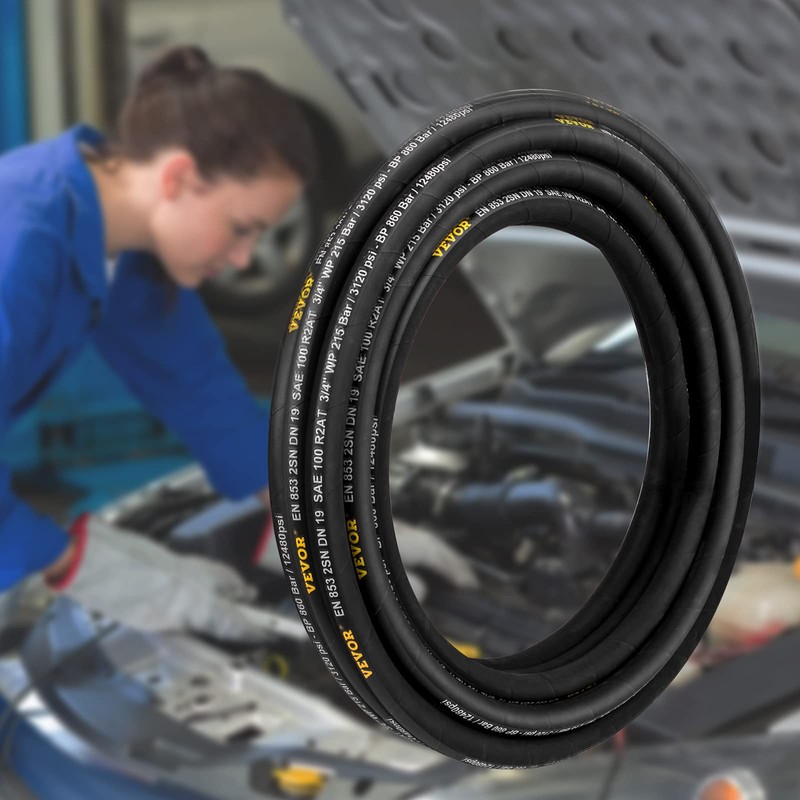 Bulk Coiled Rubber Hydraulic Hose - 3/4" x 50 ft,