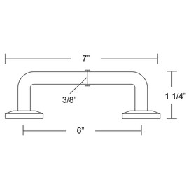 Emtek Sandcast Bronze Rod Pull Available in 4 Sizes and 3 Finishes - 86253TWB - (Center to Center 6") - Tumbled White Bronze (TWB)