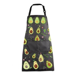 ENSIANTH Funny Avocado Apron Avocado Cooking Kitchen Aprons with Pockets Waterproof Apron for Chef Grilling BBQ Baking (avocado apron)