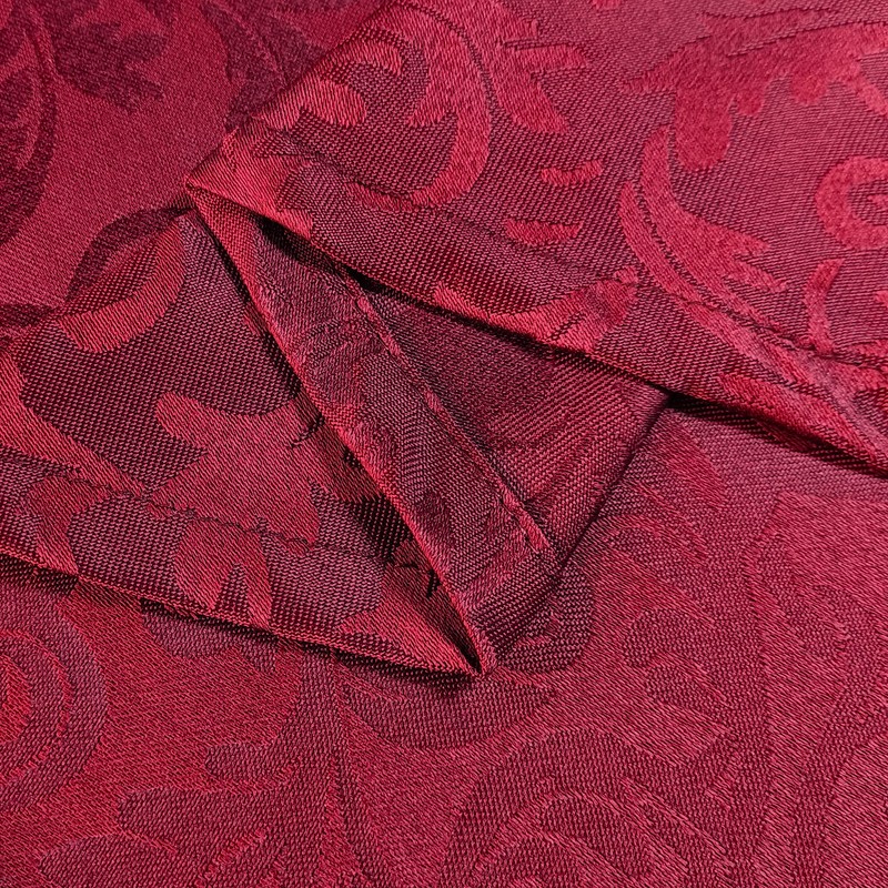 WedDecor 90" Round Damask Tablecloth Scrolled Leaves Pattern Seamless Circular