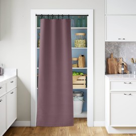 PONY DANCE Door Curtains for Doorways - French Curtain Rod Pocket Window Treatment for Sliding Door with Adjustable Tieback Elegant Home Decoration, 25 x 80 inches, Dry Rose, Set of 1