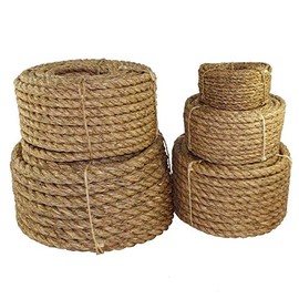 SGT KNOTS Twisted Manila Rope - Natural 3 Strand Fiber for Indoor and Outdoor Use (1/4" x 500ft)