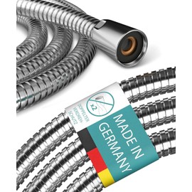 Engelbach® Shower Hose 1.6 m with Double Twist Protection, Stainless Steel Shower Hose, Flexible and Kink Resistant, Universal ½ Inch Connection Size, Made in Germany