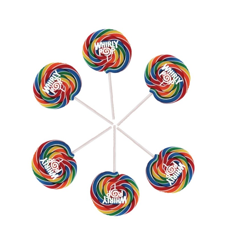 Whirly Pops - Swirled Rainbow Colored Lollipops,1.5 ounces (6 Count)
