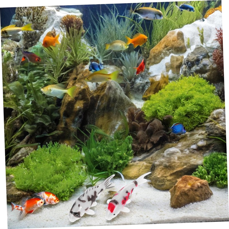 ABOOFAN 5pcs Realistic Koi Fish Models for Aquarium Decoration Vibrant