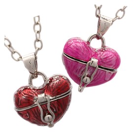 OFFSCH Heart Chain Necklace for Wedding Locket Necklace for Mom Openable Small Box