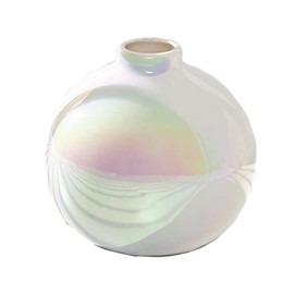 Suitcase Company GPT Pottery Stylish Aurora Flower Vase Pearl Shell Vase Single Vase Flower Base Flower Filler Round Celebration Present Korea White Type 3